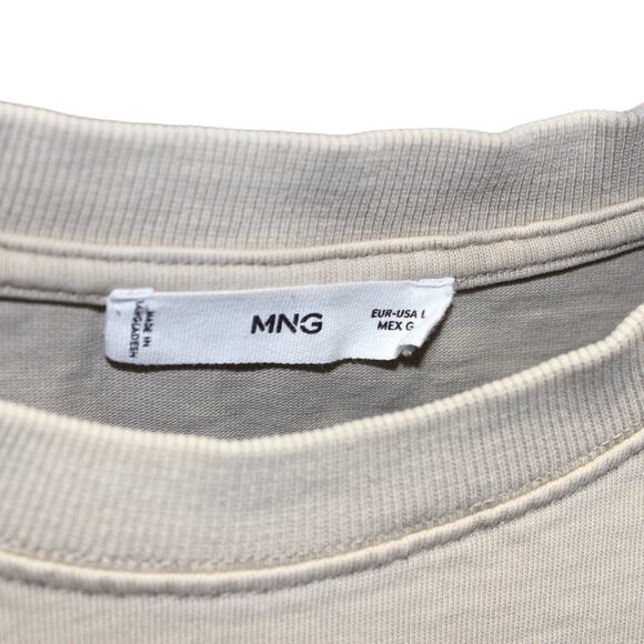 MNG Mango Beige Taupe Oversize T-shirt Size Large - Picture 5 of 5